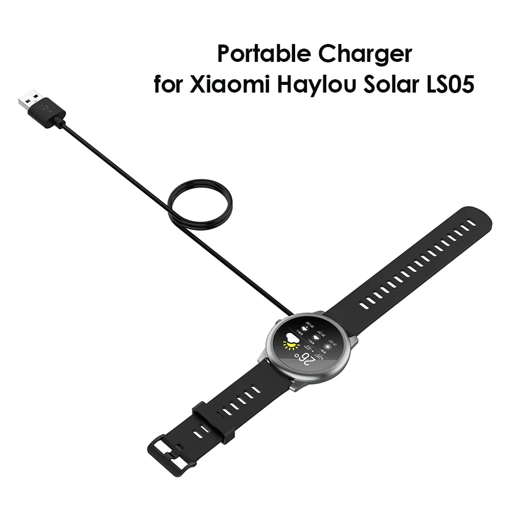 Carregador usb para xiaomi haylou solar ls05/yamay sw022 ticwatch gtx imilab kw66 cabo de carregamento rápido berço doca adaptador de alimentação