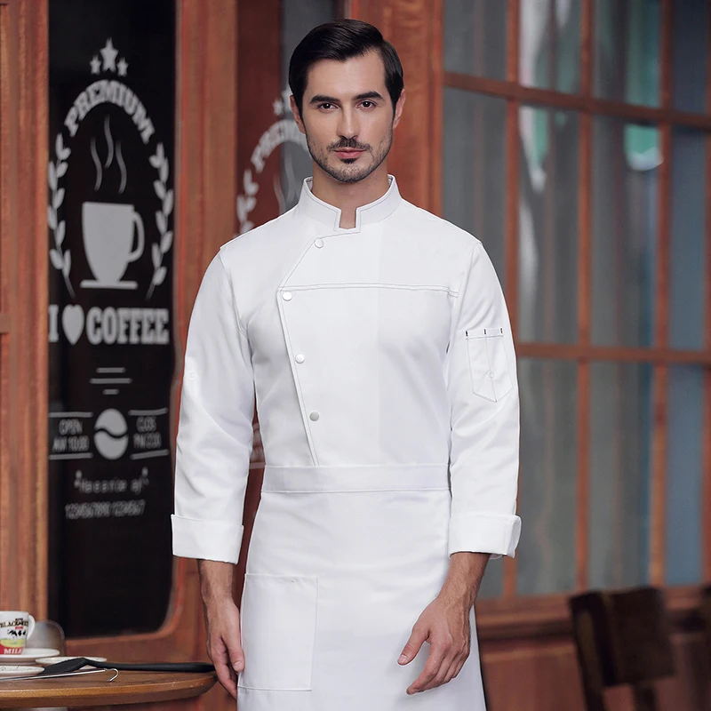 Jaqueta profissional do cozinheiro chefe para homens e mulheres, uniforme do cozinheiro, roupa da cozinha, desgaste do trabalho do restaurante, restauração da padaria