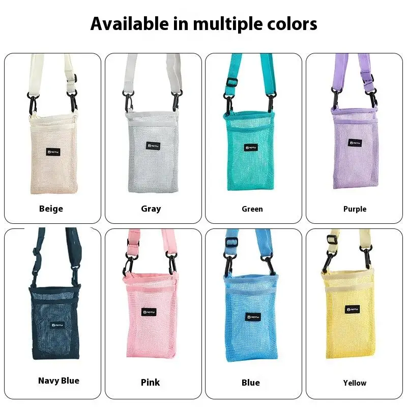 1 Buah Tas Ransel Jaring Pelindung Botol Minum Eksterior Model Gantung Miring, Kantong Sarung Botol Minuman, Tas Jinjing Minuman