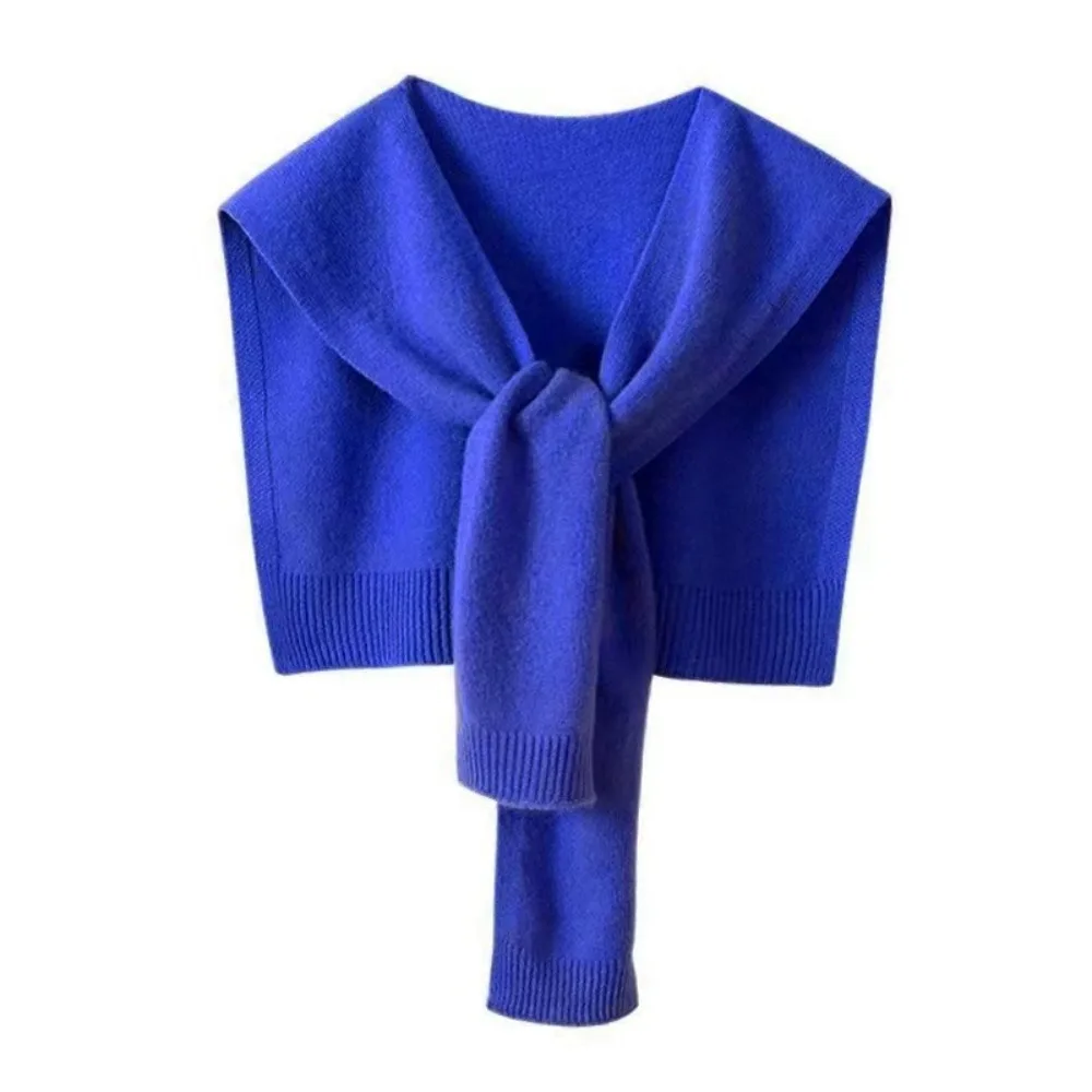 Fashionable Lightweight Knitted Shawl Thin Striped Shoulder Protection Scarf Elastic Neck Guard Cowl Neck Korean Style