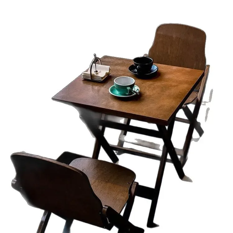 Tavoli e sedie pieghevoli retrò, tavoli e sedie casual da balcone, tavolino da caffè, cortile ristorante casa