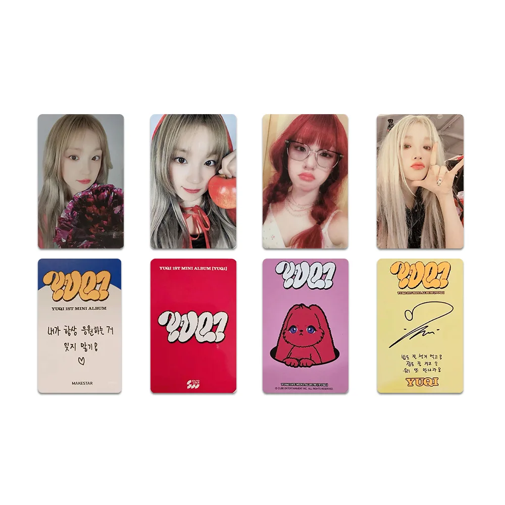 KPOP 4pcs/set (G)I-DLE Song YUQI Solo Album YUQ1 Fans Gifts Collection Card Lomo Cards Photocard Postcard