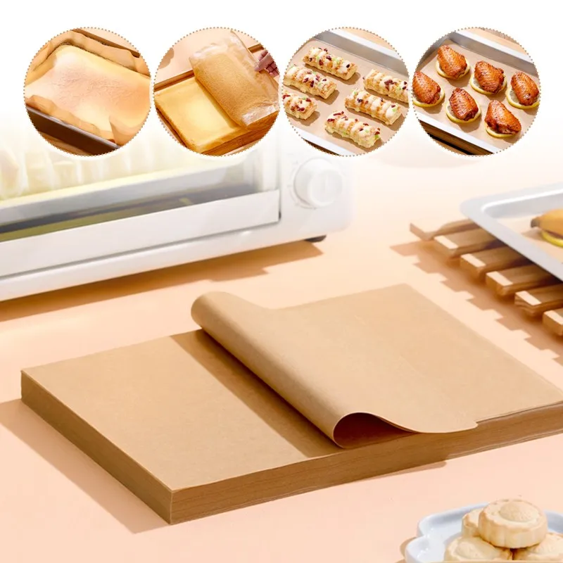 

200/100/50Pcs Baking Paper Non-Stick Precut Baking Parchment Baking Paper Will Not Curl Burn Wax Paper Kitchen Dining Accessorie
