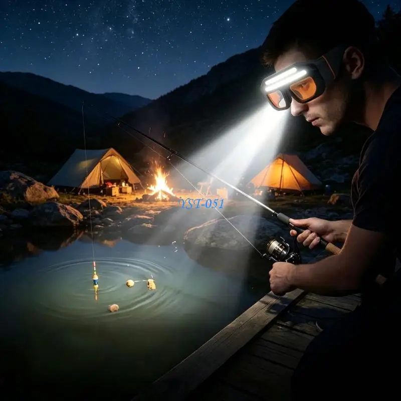E15A Light weight LED Headlamp Safety Glasses Rechargeable LED Glasses Headlight