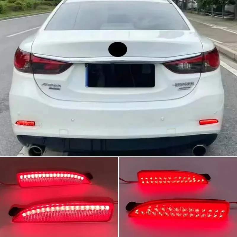 

New for Rear Bumper Reflector LED Light Tail Brake Fog Lamp Car Styling 6 Atenza 2013 2014 2015 2016 Red