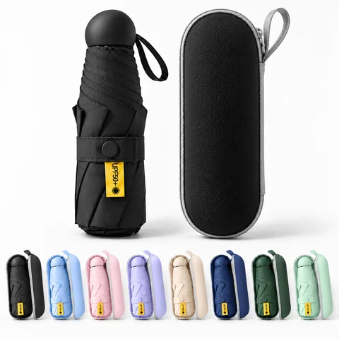 Umbrella Mustarpicking Mini Travel Umbrella with Case, Upf 50+