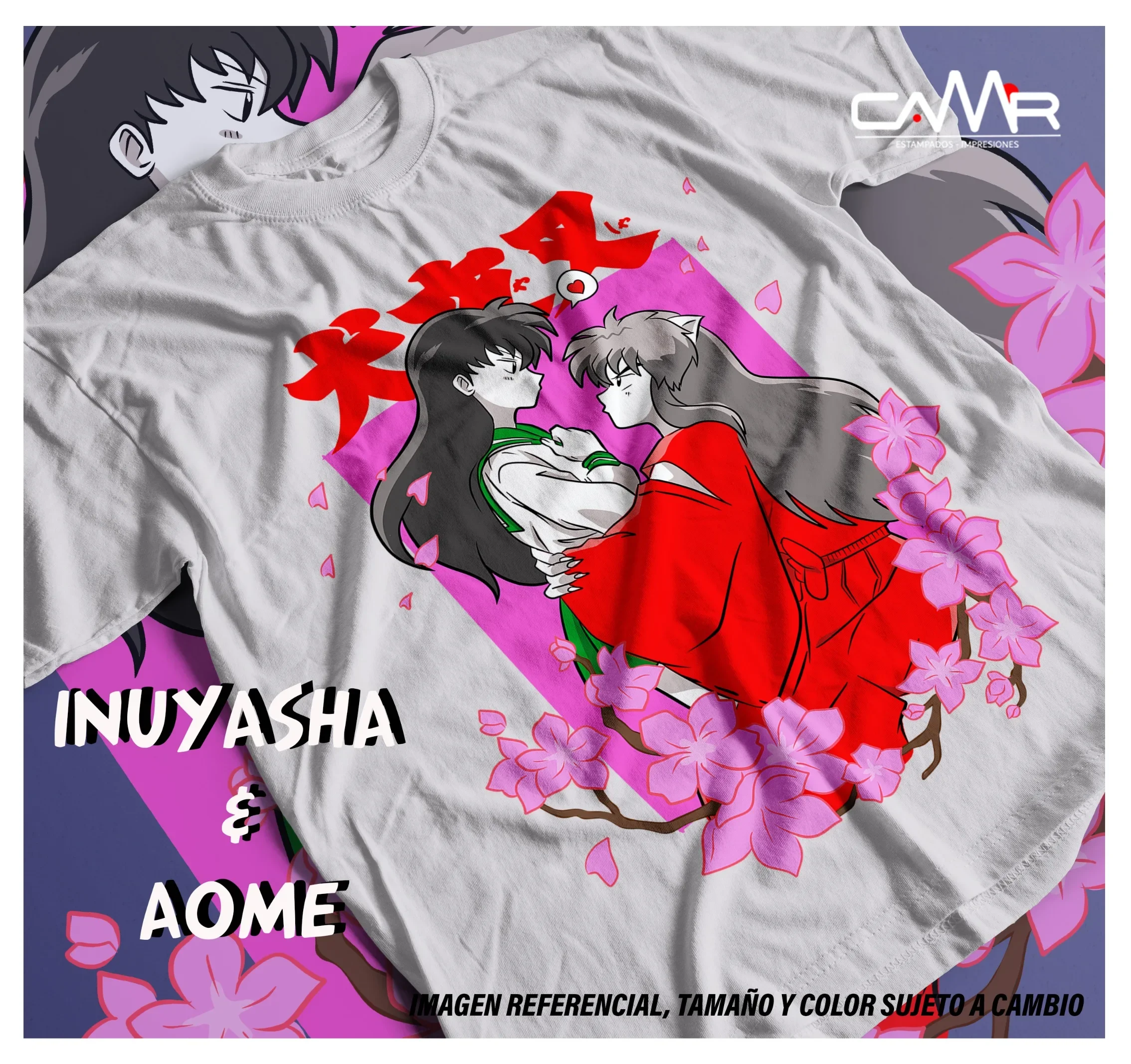 Inuyasha Sesshomaru T-shirt lune rouge Inu Yasha Anime noir manches courtes T-shirt doux
