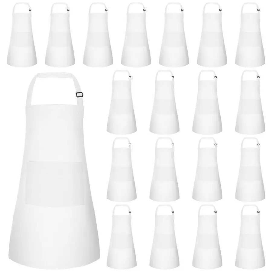 

Pack Kids Apron Adjustable Children Apron with 2 Pockets Children Chef Painting Aprons for Cooking Baking Painting Crafts Making