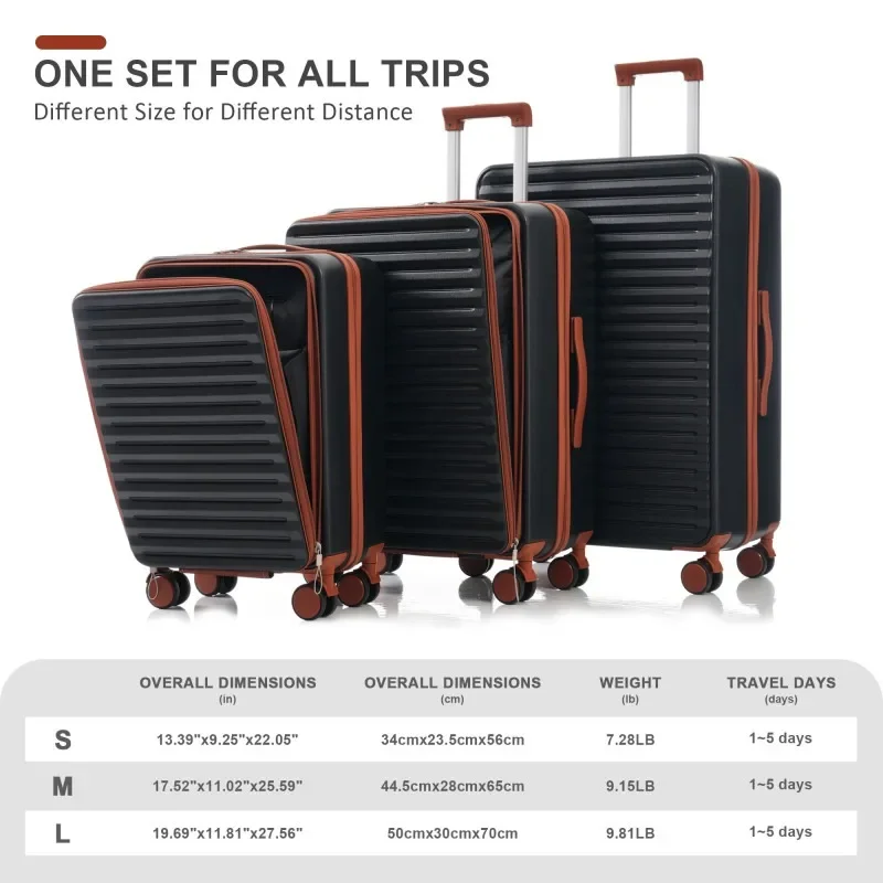 Luggage 3 Piece Sets,20/24/28