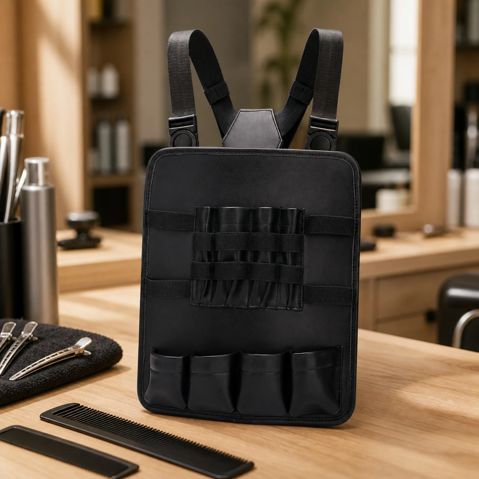 Barber Supplies Organizer Bag Portable Wearable Hairstyling Tool Chest Hairdressing Tool Organizer Bag Compact Professional