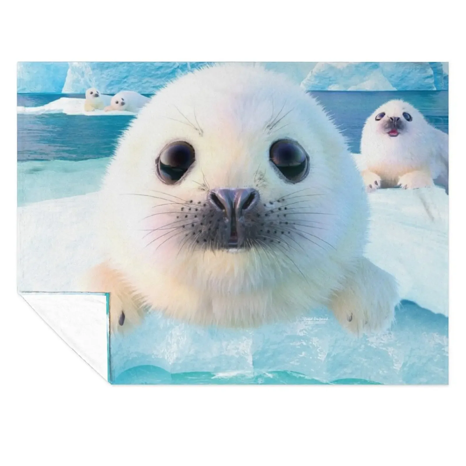 

Seal pup sea Throw Blanket warm for winter Hairy Weighted Decorative Sofa Blankets