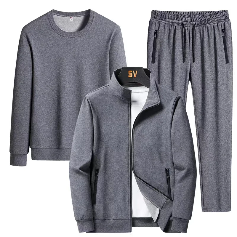 

Joggers Set Men's Running Sets Hip Hop Tracksuit Clothing 3 Pieces Sets Streetwear Jacets Pant + Sweatshirt Suits Outfit for Men