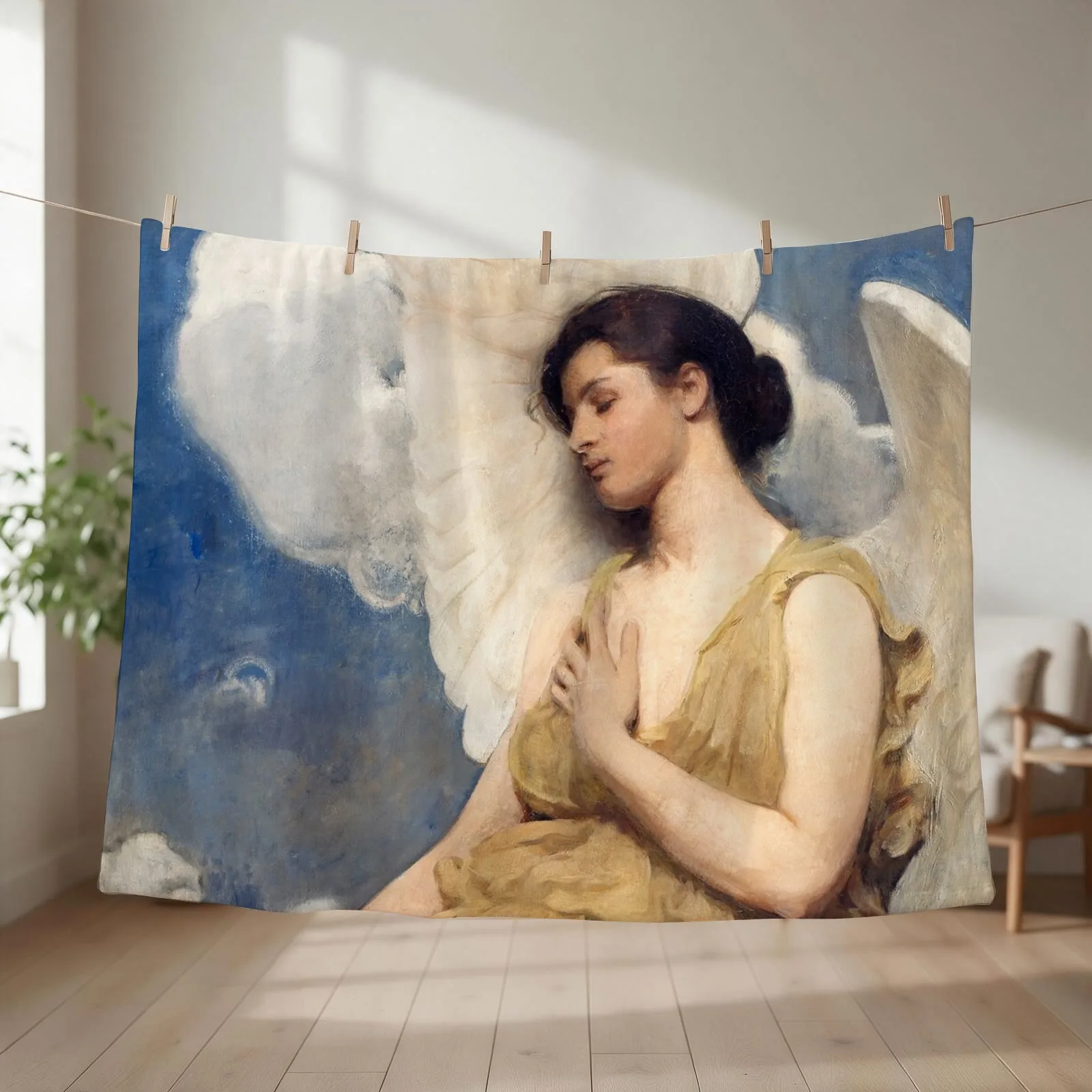 Winged Figure - Abbott Handerson Thayer Throw Blanket couch cozy soft plush fuzzy picnic outdoor blanket