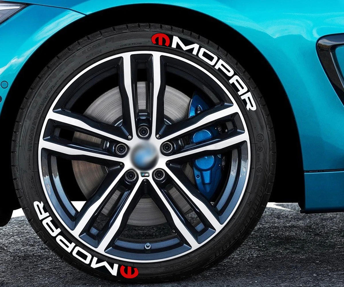 

8pcs Car Tire Wheel Stickers Car Tuning Universal 3D Permanent PVC Joined Tire Decor Decals Car Tyre Personalized Stickers