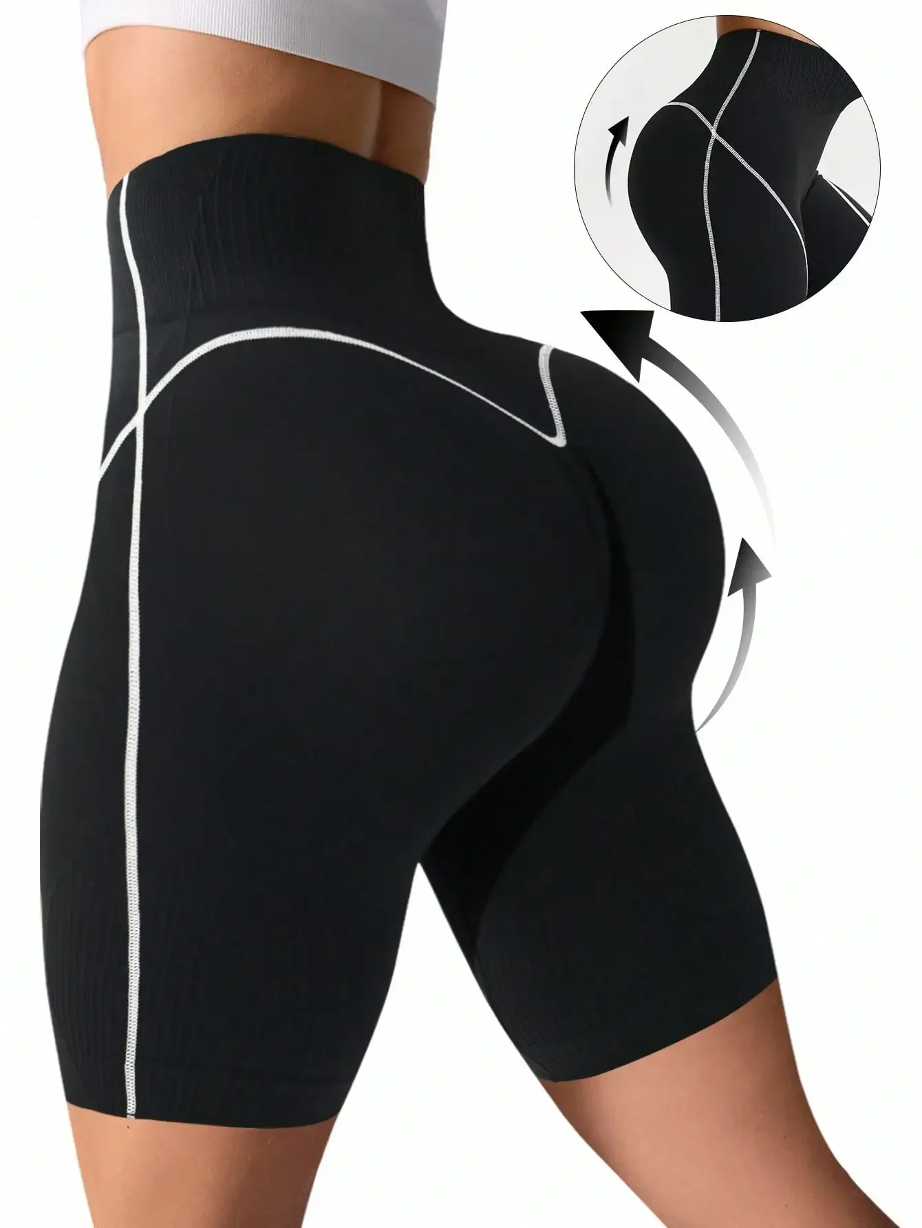 

1pc Women's Seamless Sexy Leopard Print 3D Line Sports Shorts For Running, Fitness, Yoga, Cycling Brown Biker Shorts Wo