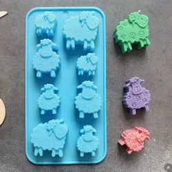 8 Hole Little Sheep Chocolate Baking Mold Cute Animal Candy Biscuit Fudge Silicone Mold Cake Decor Drink Ice Tray Kitchen Tool