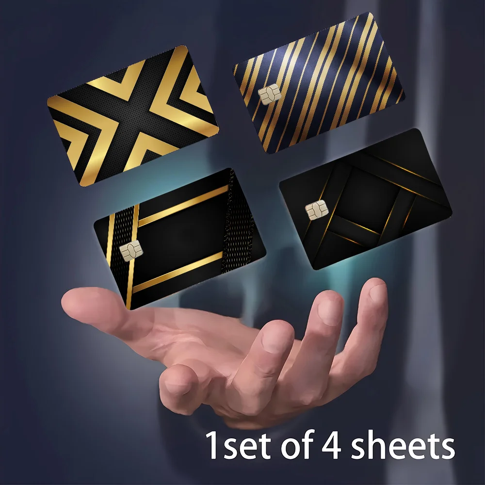 Schwarz Gold100 % heißer Verkauf Amine Credit Debit Bank Card Bus Card Film Skin Aufkleber
