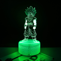 Dragon Ball Z Anime Goku Lamp 16 Color Remote Touch Control LED Night Light Cool Bedside Decor Cute Lamp Kid Gifts Bedroom Stuff