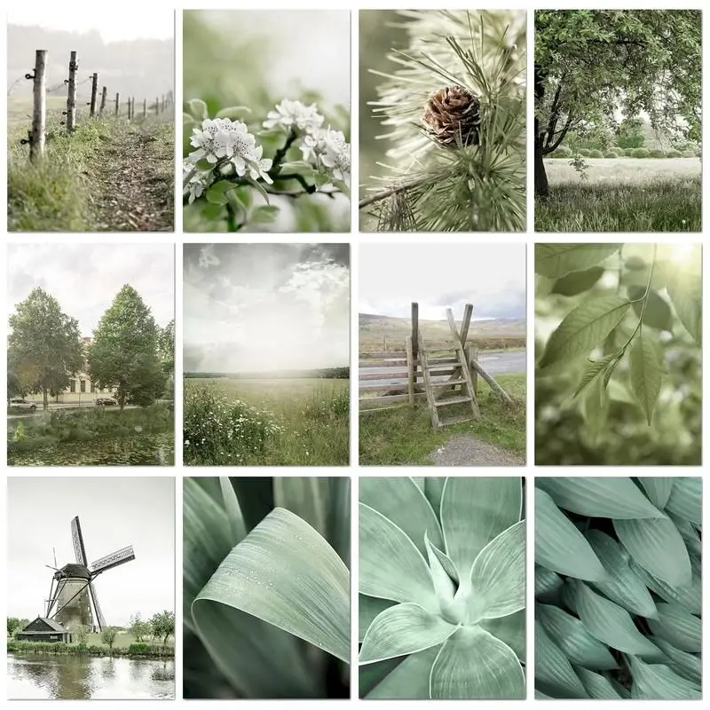 PhotoCustom DIY Malen nach Zahlen für Erwachsene, Pflanzen, Landschaft, Wald, Ausmalen nach Zahlen, einzigartiges Geschenk, handgefertigtes Kunstwerk auf Dose