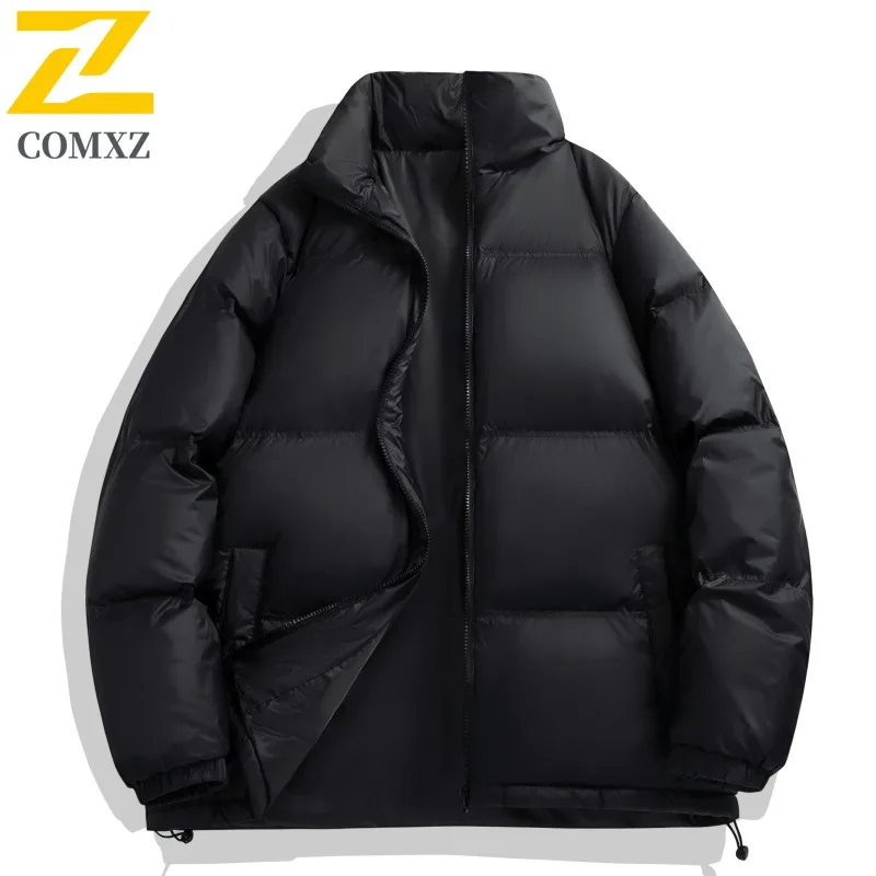 COMXZ Men Parker Coat Trendy Brand Ski Street Warm Windproof Casual Travel Cotton Padded Jacket Windproof Snow Puffer Jackets