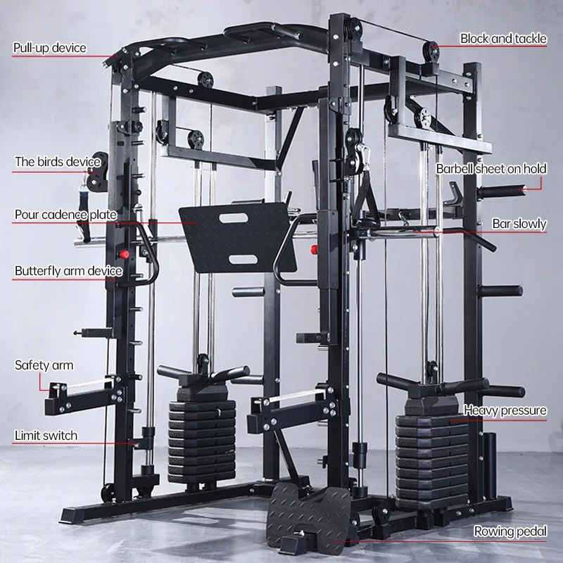 EXUAN Newest USA Best Seller Bird Press Fitness Device Smith Rack Comprehensive Training Equipment