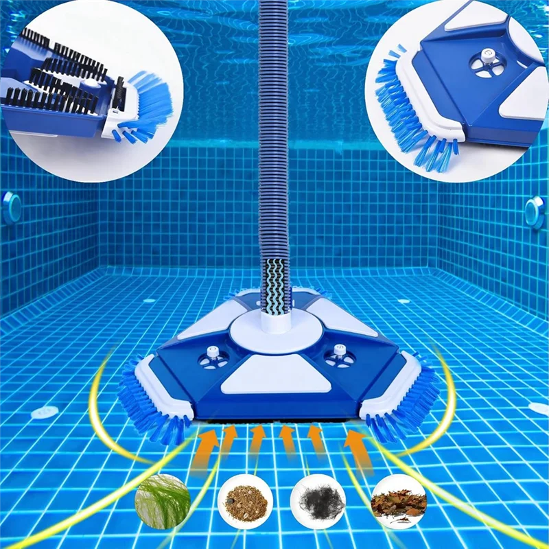 

【Best Selling】Enhanced Cleaning Pool Vacuum Head With Universal Side Brush & Rotatable Hose Adapter