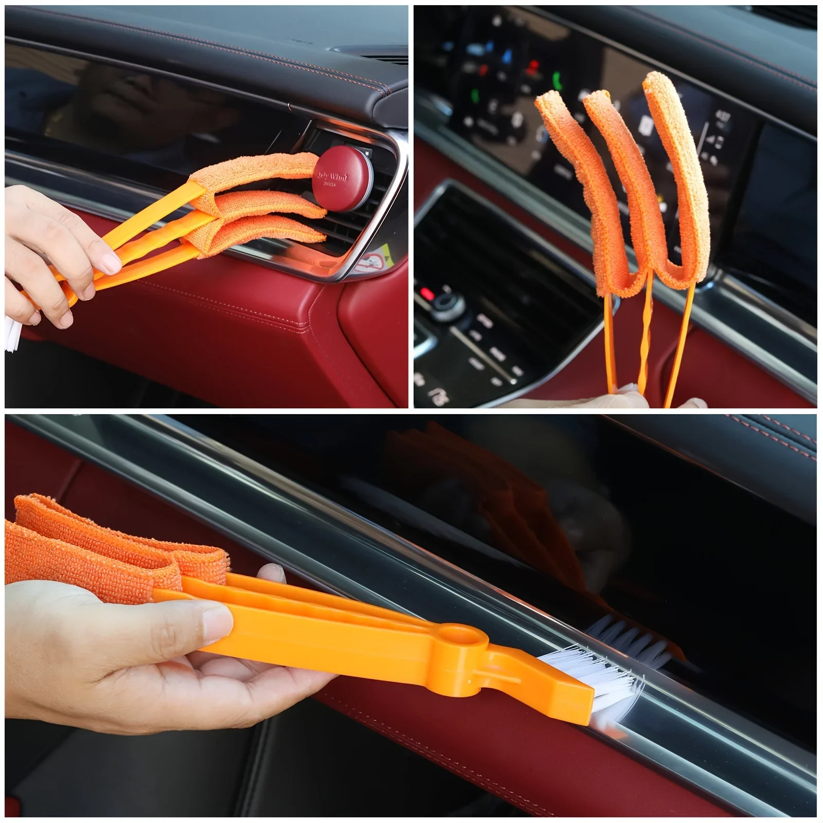 New car caravan cleaning tools air conditioning vent cleaning brush blinds gap cleaning brush double head dusting artifacts