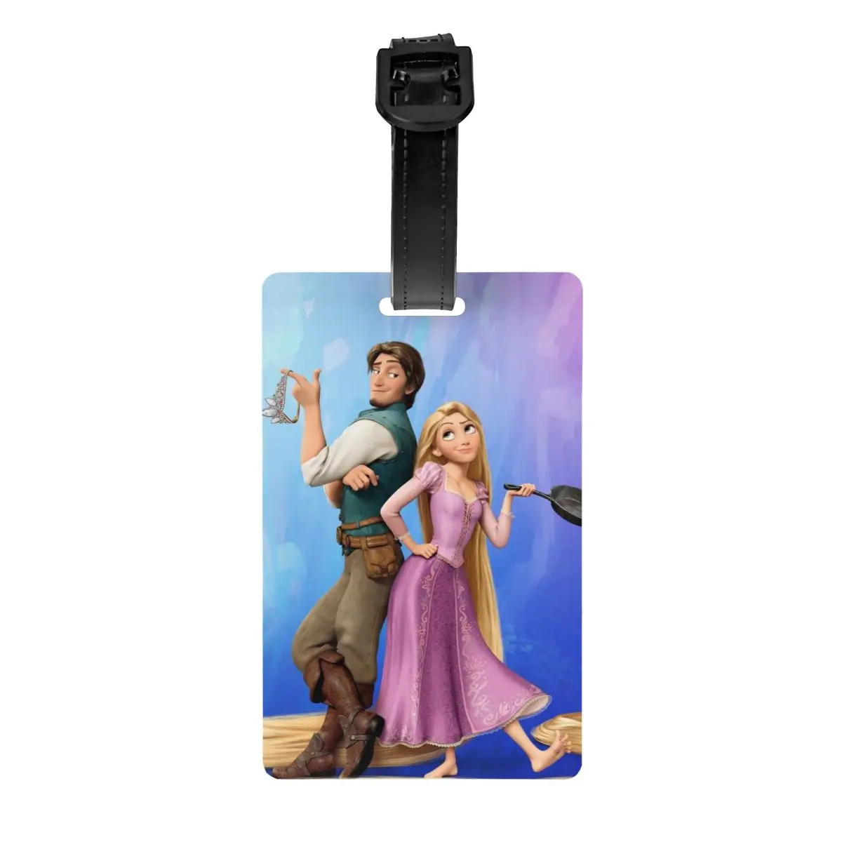 

Пользовательская багажная бирка Flynn Rider Rapunzel с именной картой, запутанная конфиденциальная обложка, идентификационная этикетка для дорожной сумки, чемодана