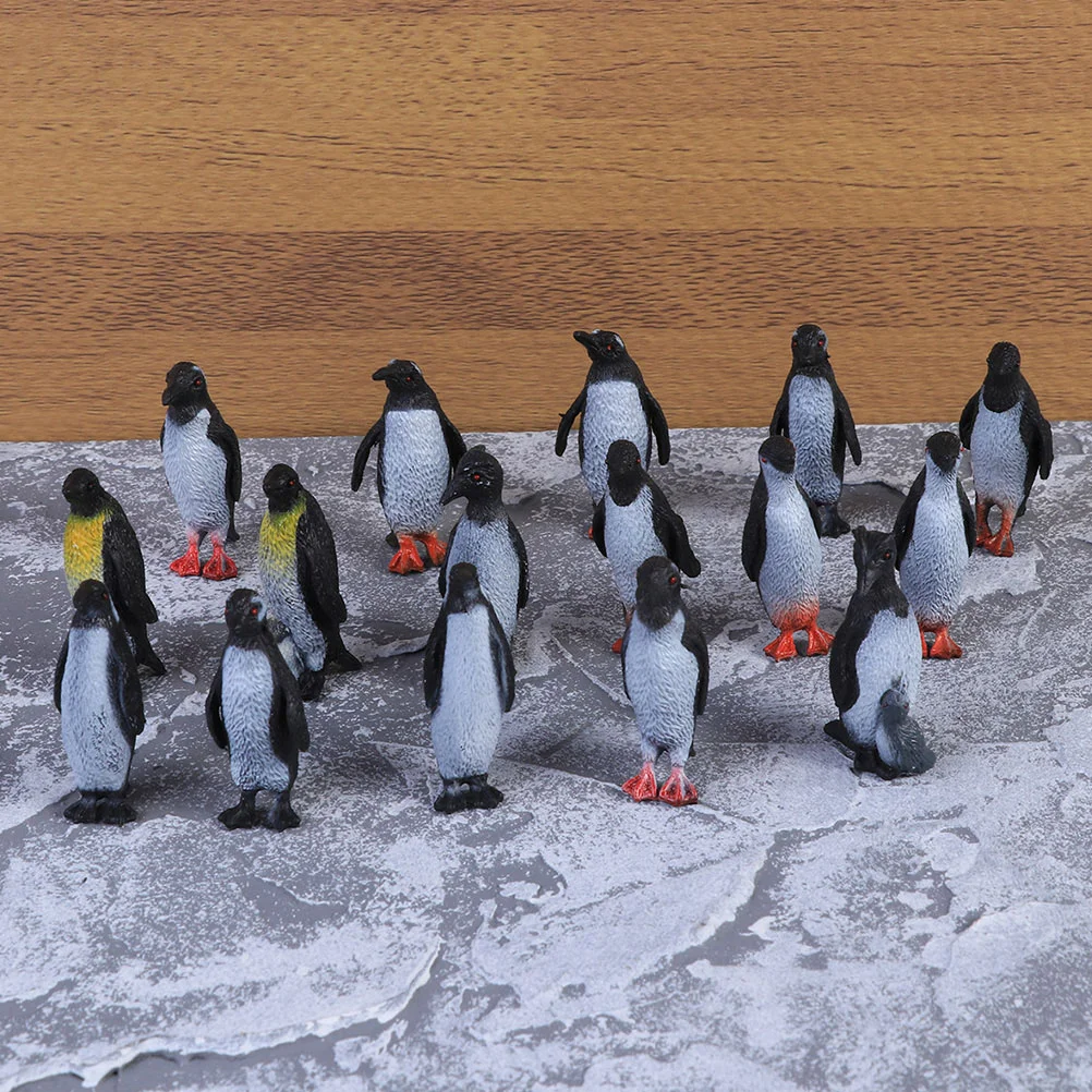 

32 Pcs Penguin Ornaments PVC Animal Models Adorable Toy Statues Soft Figurine Miniatures