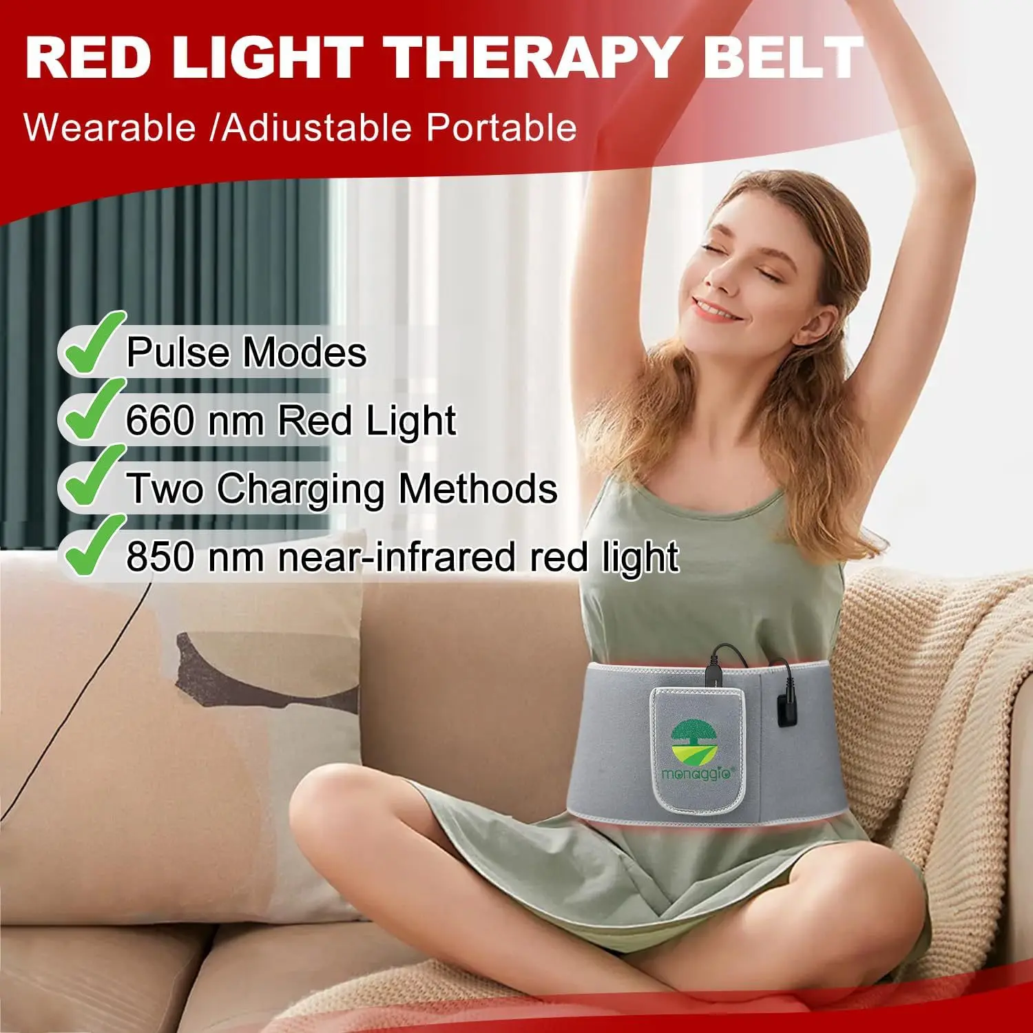 LED Therapy Pad, Hot Compress Blanket, Pain Relief, Beauty Care, Postpartum Rehabilitation, Phototherapy, Belt, Health Care Pad