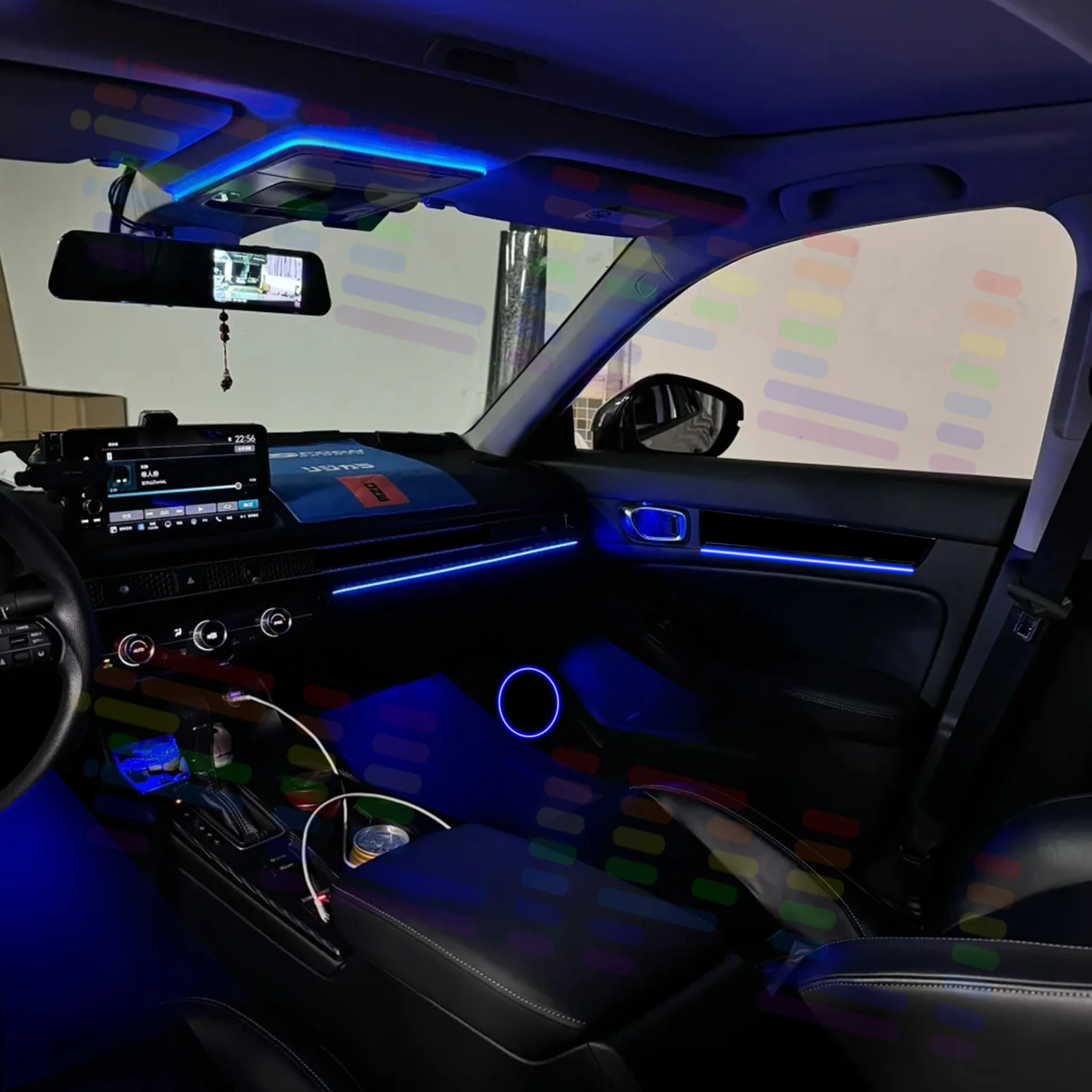 لهوندا سيفيك 11th Gen 2024-2025 الاكريليك LED أضواء المحيطة APP التحكم لتقوم بها بنفسك الألوان RGB سيمفونية تأثيرات جو مصباح #3