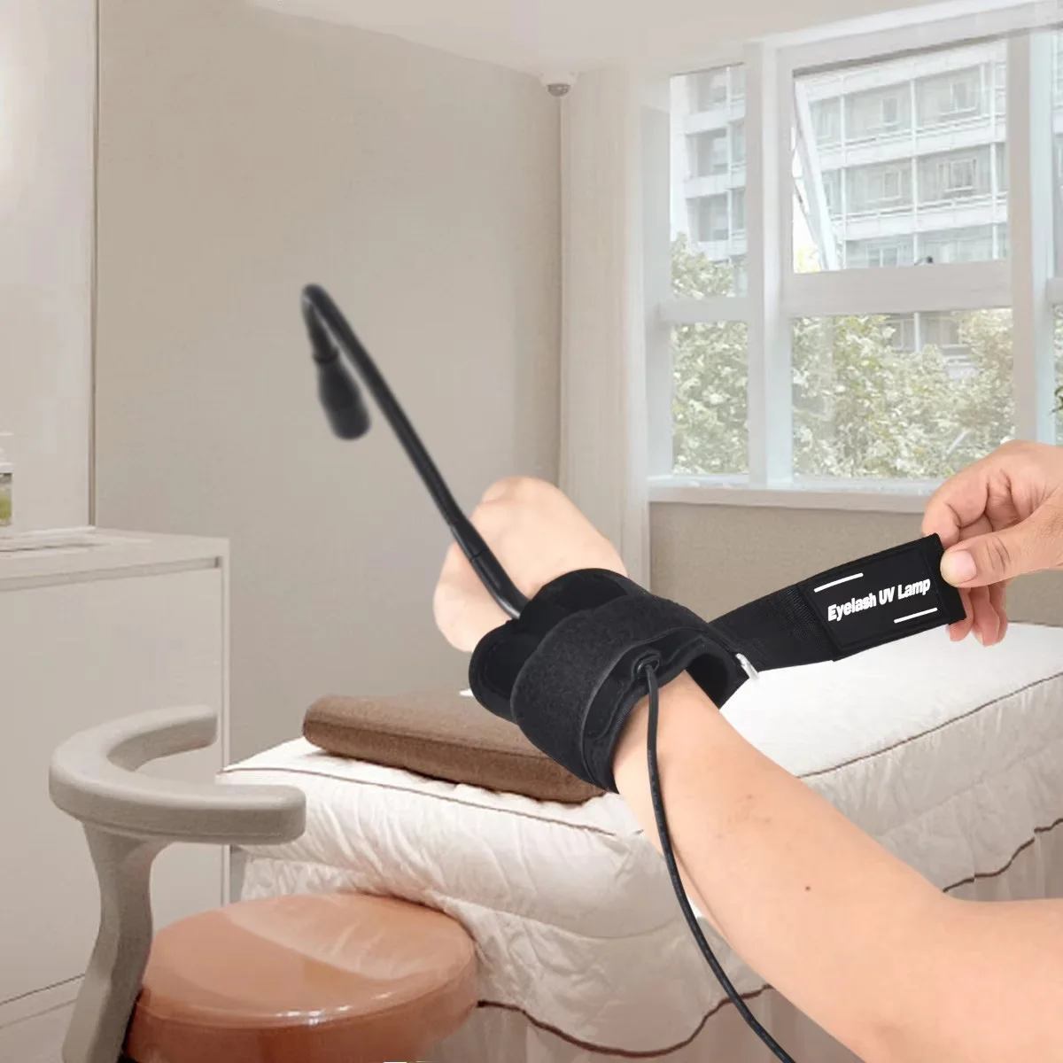 USB UV 속눈썹 접착제 퀵 드라이 램프, 뷰티 네일 및 속눈썹 퀵 큐어 머신, 휴대용 손목 UV 큐어 램프, 5V, 신제품