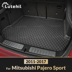 Lutehil Car Trunk Mat For Mitsubishi Pajero Sport 7-seat 2011 2012 2013 2014 2015 2016 2017 High quality Leatherboot Carpet