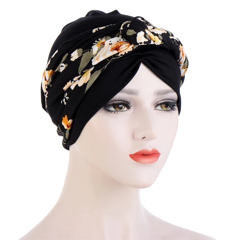 

Muslim Women Twist Knot Chemo Cap Cancer Hat Turban Hat Bonnet Head Scarf Wrap Indian Hat Beanies Skullies 2024 Arab Islamic Cap