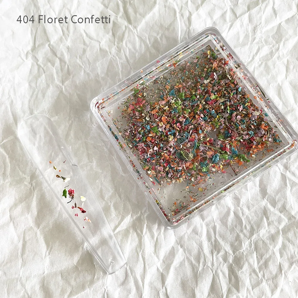 -Floret Confetti- Romantic Summer Pieces Dry Flower Crusher Nail Accessories Tiny Flower Petals Chip Nail Tips Fit Ornaments 404