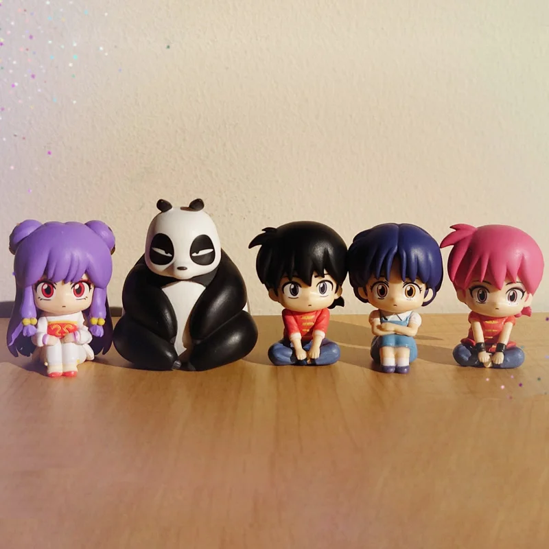 Ranma Nibun-no-Ichi Gashapon juguetes Saotome Genma champú Tendou Akane Anime figura encantadora modelo adornos Juguetes