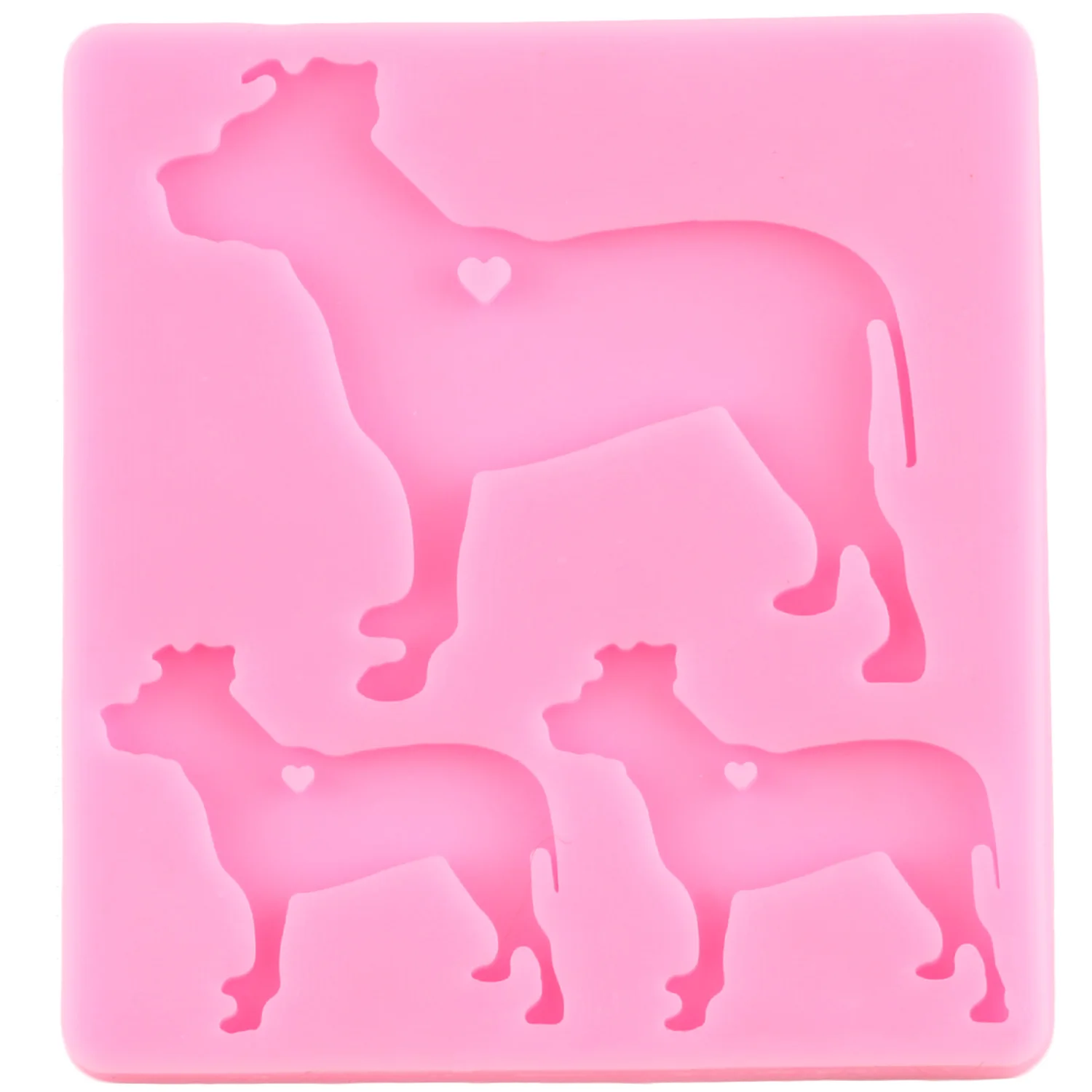 Goat Cattle Keychains Silicone Molds DIY Shiny Jewelry Pig Dog Keychain Epoxy Resin Mold Necklace Pendant Resin Crafting Making