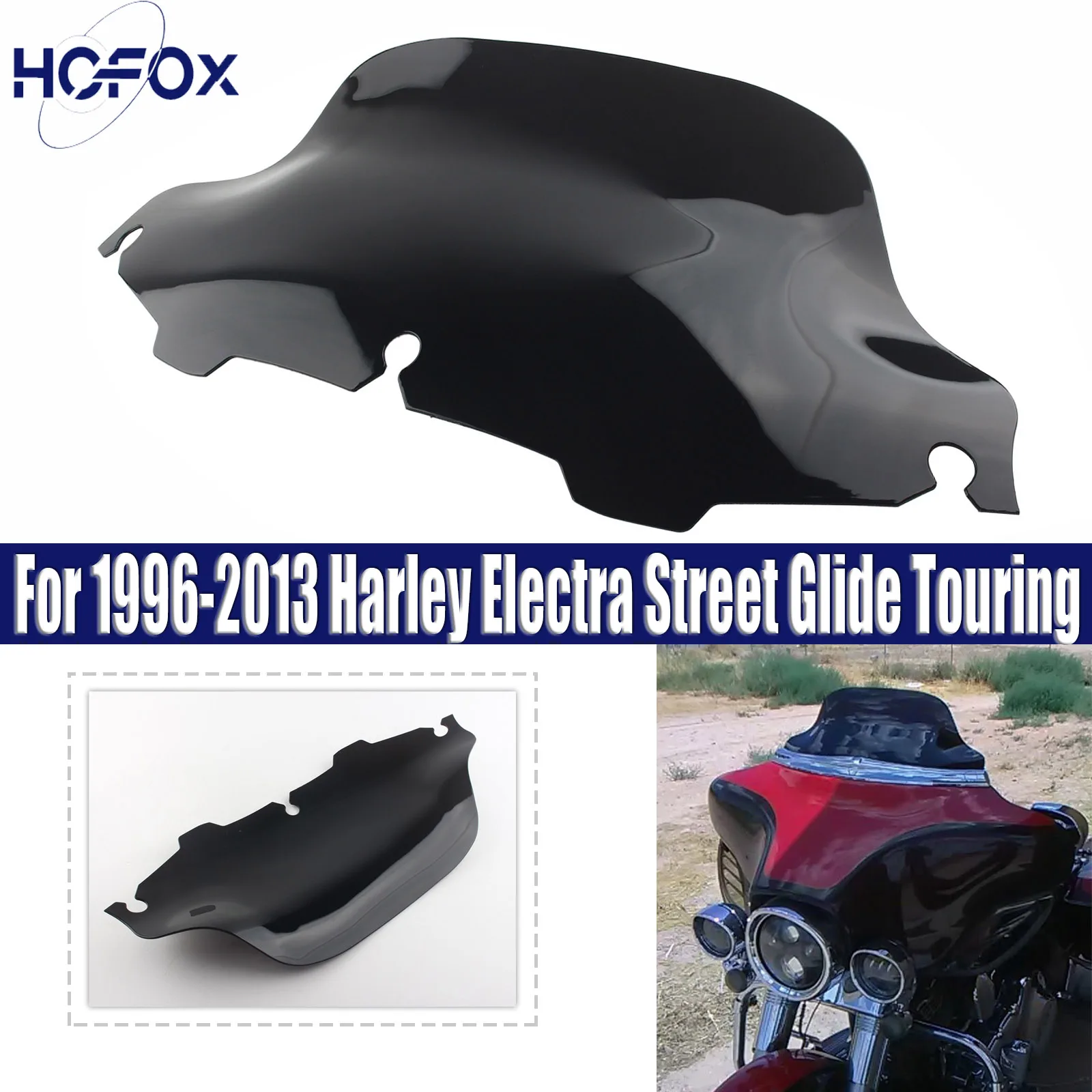 

8"Wave Windshield Windscreen for Harley Electra Sreet Glide Touring 1996-2013 Motorcycle Front Windscreen