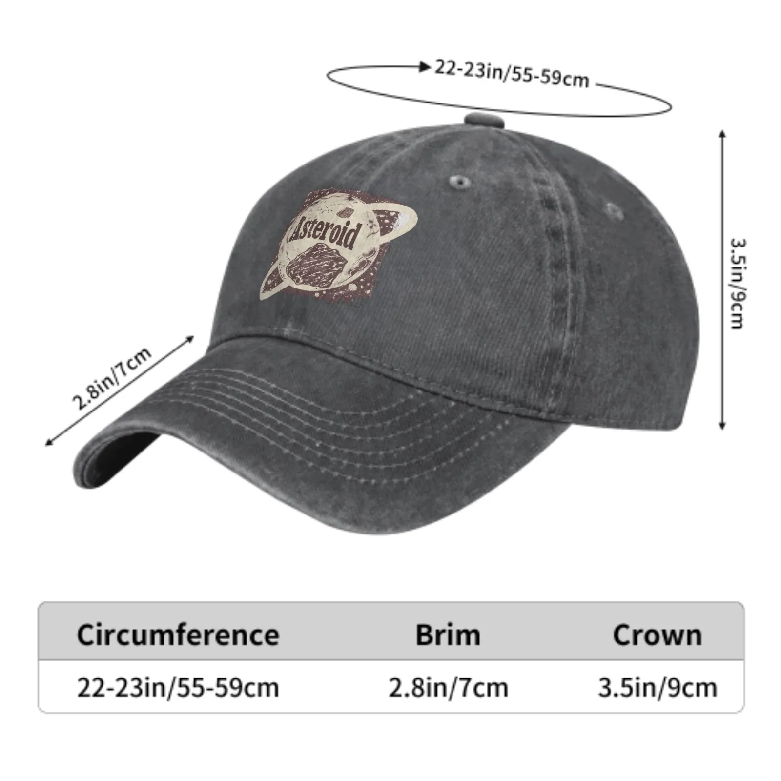 Asteroid-gorras de béisbol de mezclilla para hombre y mujer, sombreros de camionero casuales, ajustables, a la moda, para actividades de pesca al aire libre