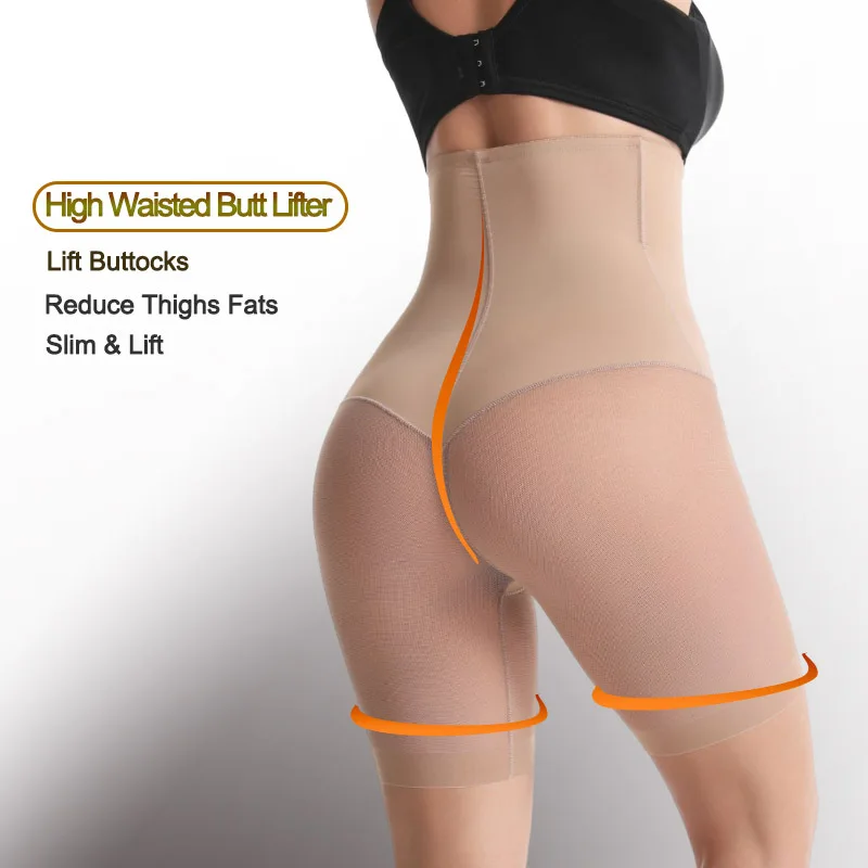 Women Thin Big Size HIgh Waist Support Belly Tightening Hip Lift Buttock Shaping Underpant Elastic Fabric Sexy Body Beauty Pants