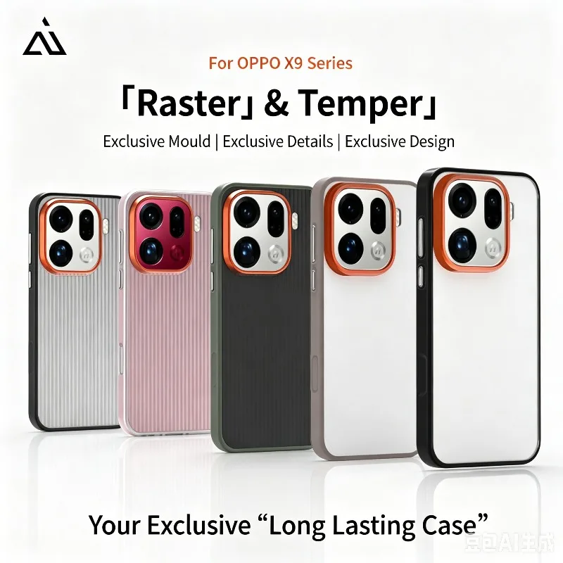 

Original AIUV Grating Phone Case for Oppo Find X9 Pro Tempered Protective Cover Full Package Anti Drop Matte TPU+PC Material