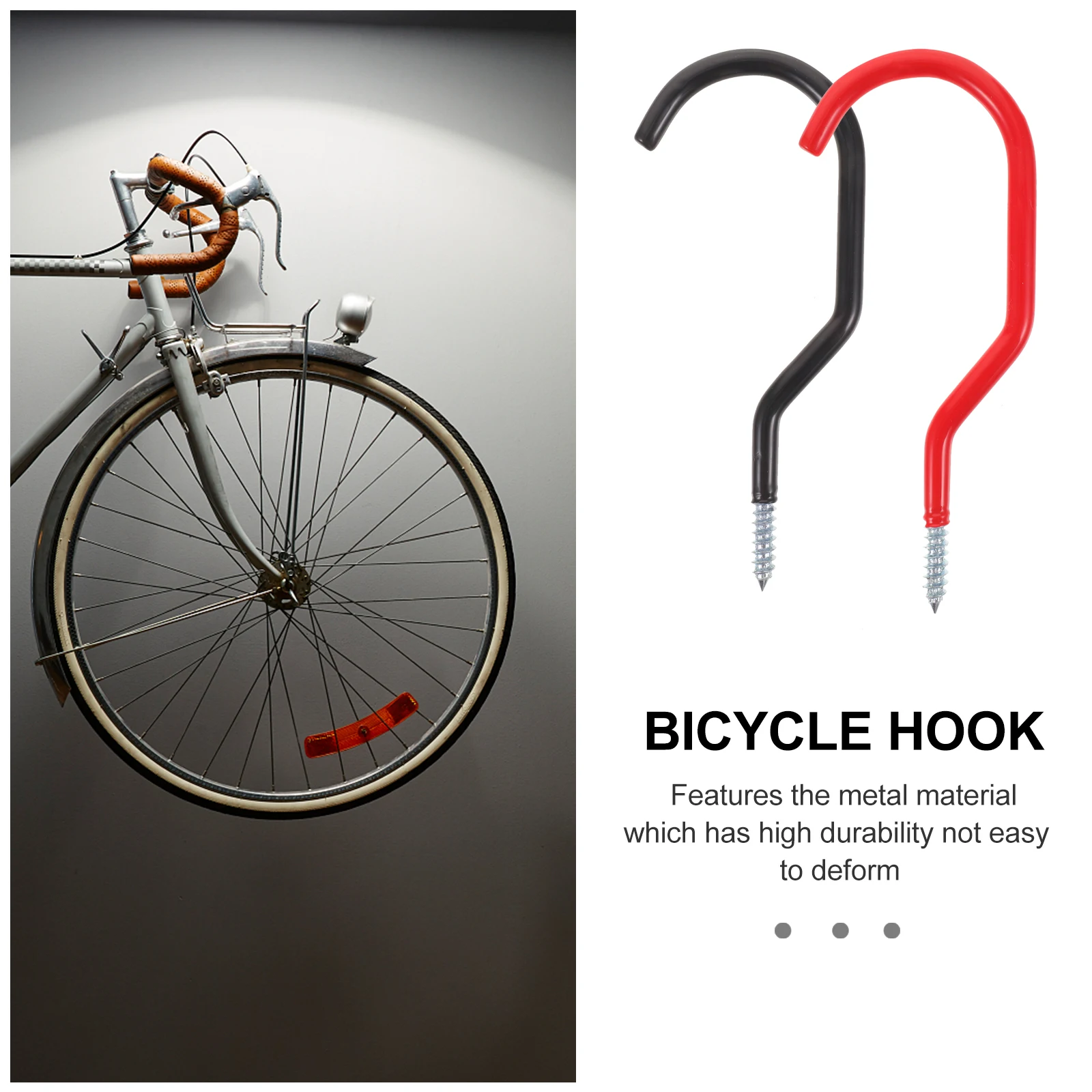 

10 Pcs Wall Hooks Metal Bike Hooks Heavy Duty Garage Storage Hangers For Bikes Tools Scooters Strollers Plaster Wood Concrete