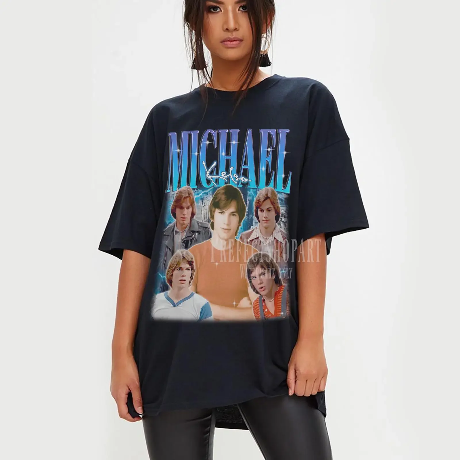 Camiseta Vintage de Michael Kelso de la Serie That '70s Show, Estilo Retro Casual de Ashton Kutcher, Ligeramente Versátil