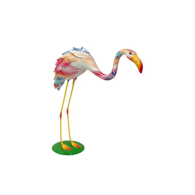 *qa Iron Flamingo Statue Wrought Iron Art Garden Patio Rustic Wedding Decor Store Window Display Figurine#