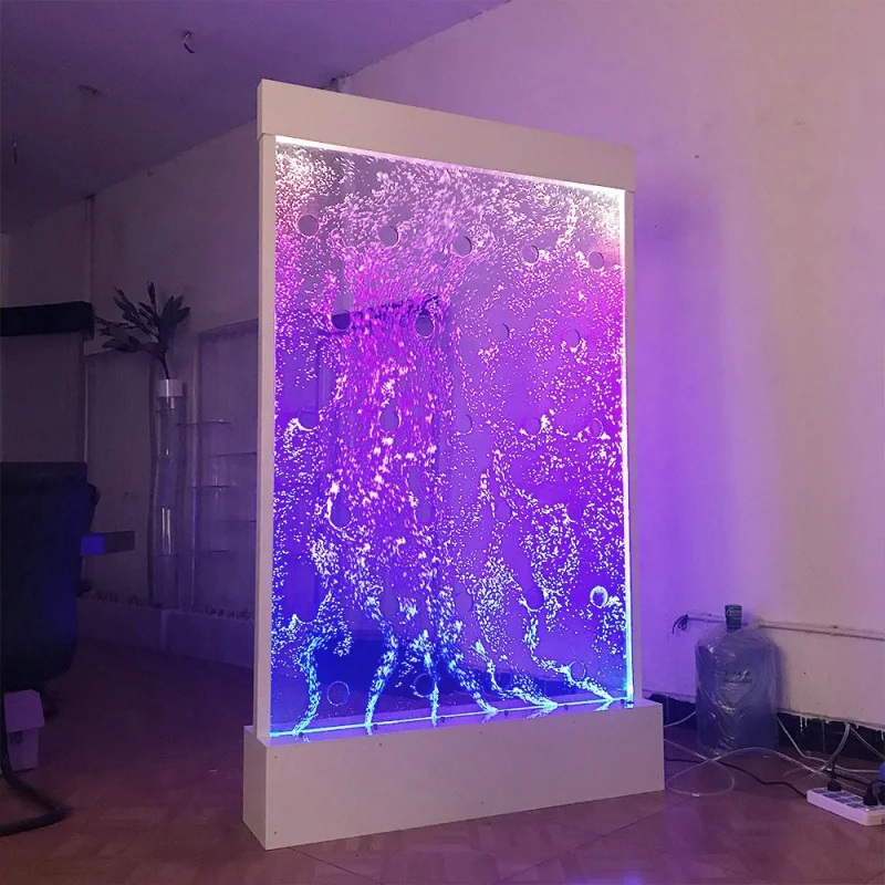 Custom. dancing LED acrylic water bubble panel wall used for room decor & divider with multi-colors LED light wall