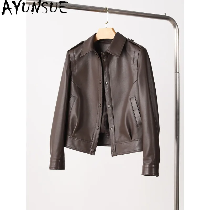 AYUNSUE Real Leather Jacket Woman Fashion Sheepskin Jackets for Woman 2026 Luxury Commute Outerwear Woman Clothes Куртка Женская