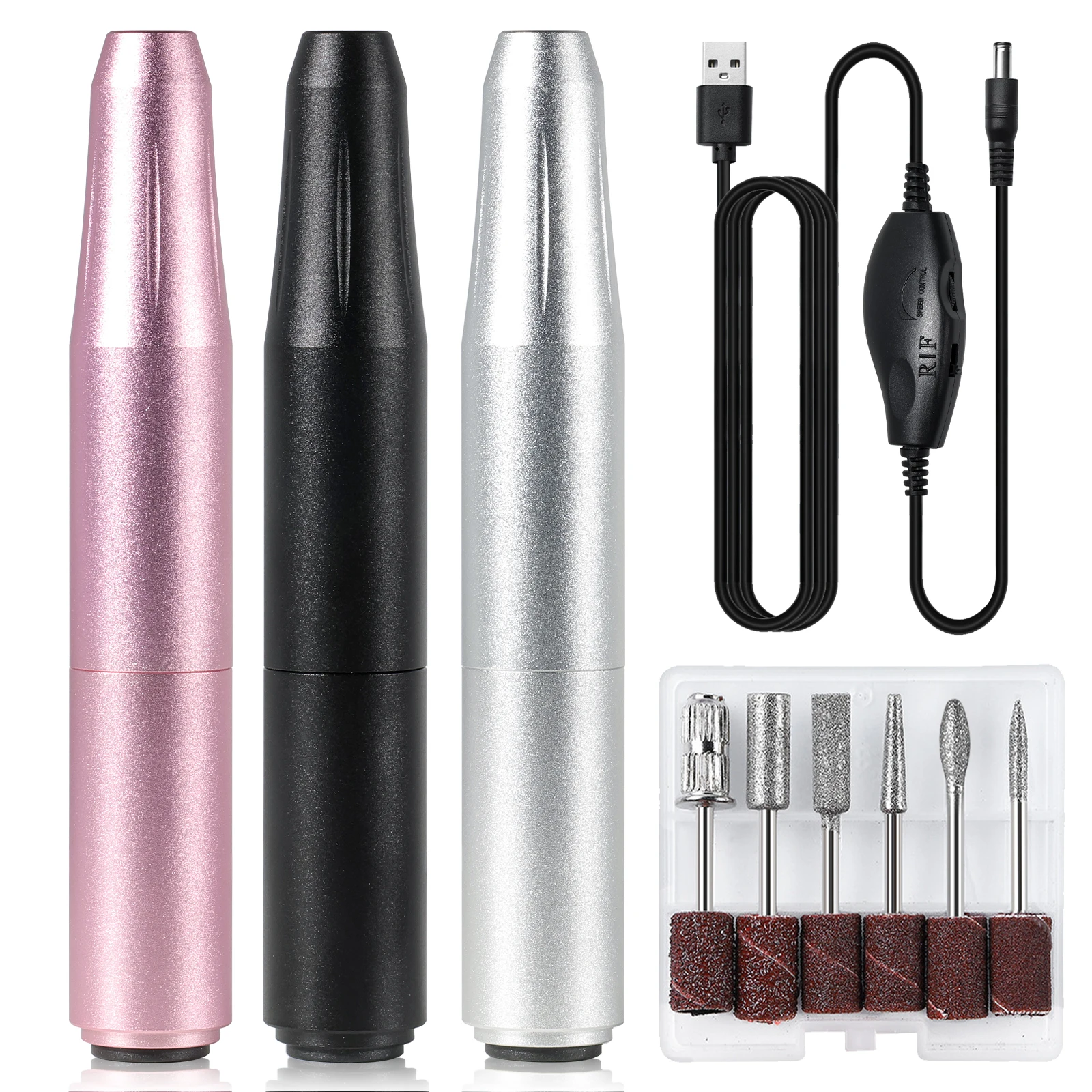 

Electric Nail Drill Professional USB Portable Nail Drill Pen Low Voice Nail File for Acrylic Gel Nails Manicure Salon Use