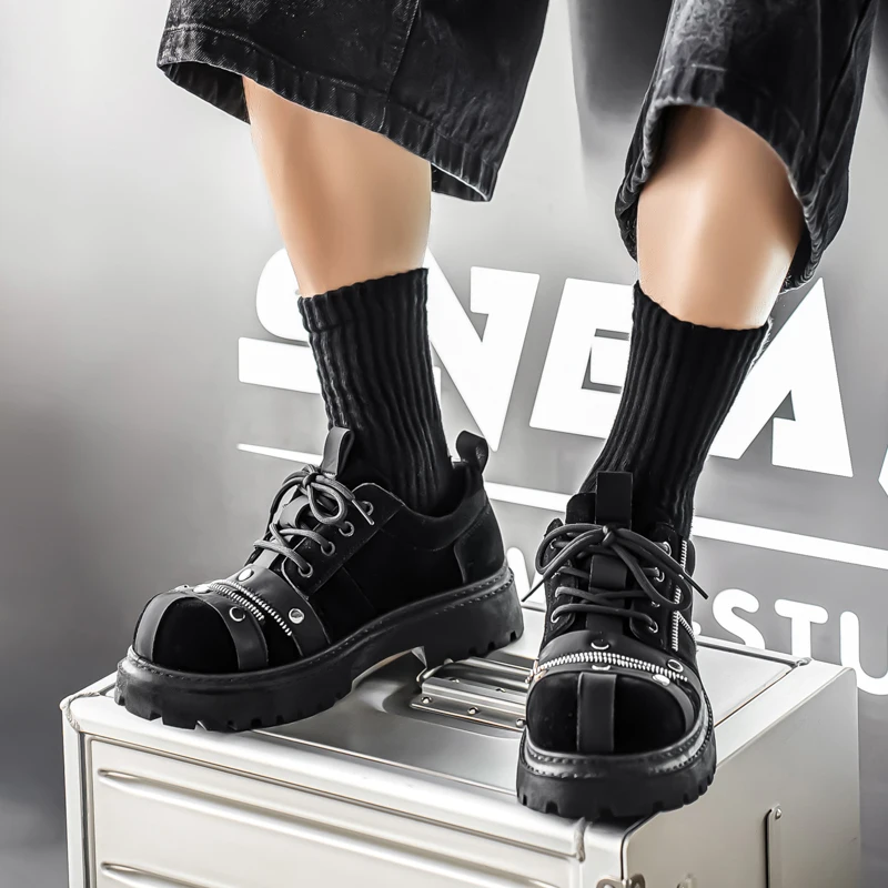 أحذية رجالية عالية الجودة مصمم أزياء الشارع نمط الجلد المدبوغ أحذية رجالي الاتجاه في الهواء الطلق أحذية رياضية رجالية عادية Zapatillas Hombre #6