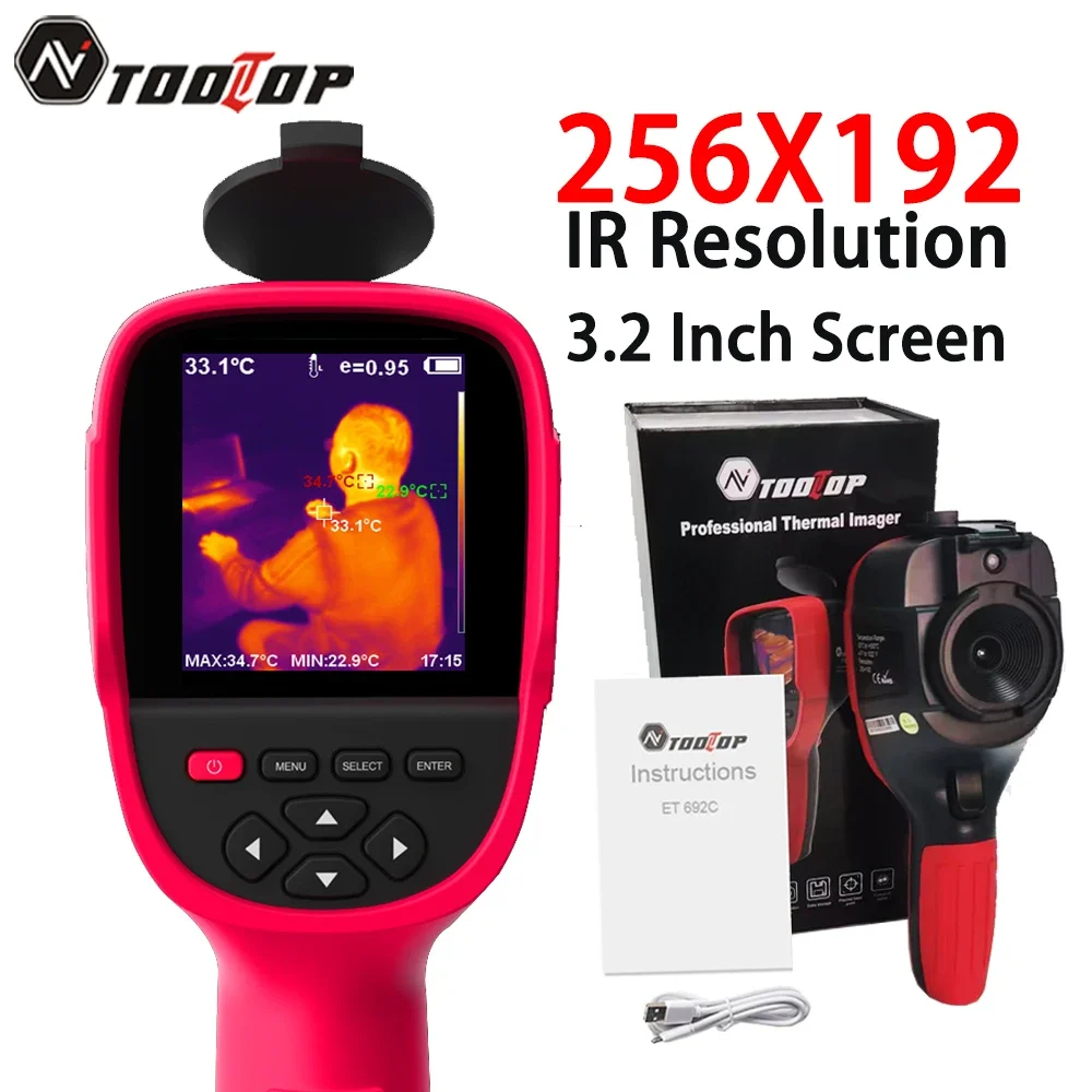 TOOLTOP ET692C Thermal Camera 256*192 IR Sensor Thermal Imager for Electronic Power Supply Pipeline Heating Leakage Inspection