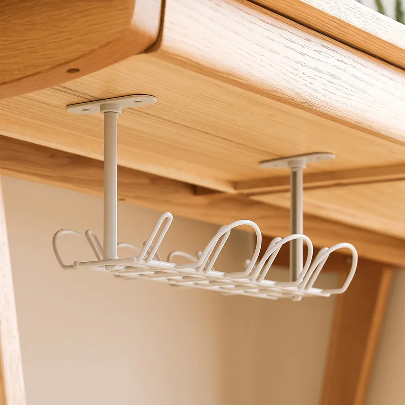 Punch-free racks under the desk in the study line storage rack wire socket finishing rack kitchen racks